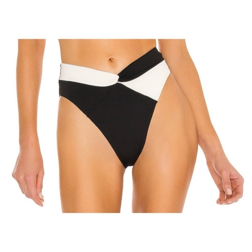 NEW L*SPACE Nancy Lee Bikini Bottoms in Cream + Black